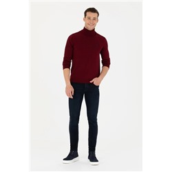 Erkek Bordo Basic Kazak