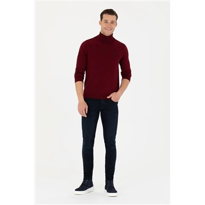 Erkek Bordo Basic Kazak