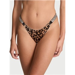 Logo Shine Strap Brazilian Panty - Shine Strap | Leopard