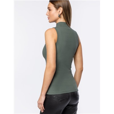 Топ из трикотажа в широкий рубчик