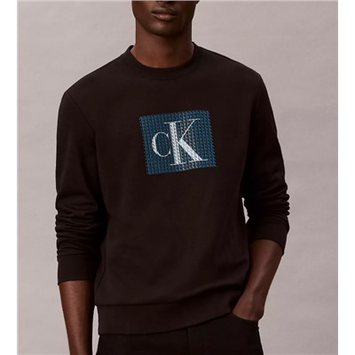 Fleece Layered Monogram Graphic Sweatshirt