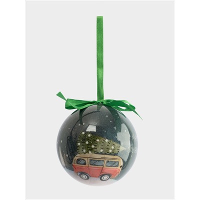 Игрушка елочная, 7 см, пенопласт, шар, Машинка, New year