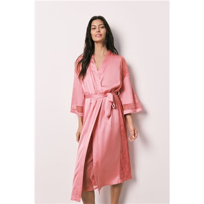 Bata larga satinada encaje