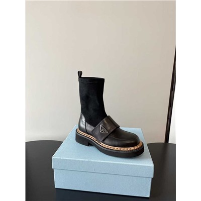 Женские ботинки на толстой подошве с эластичным верхом   ПРАД*А