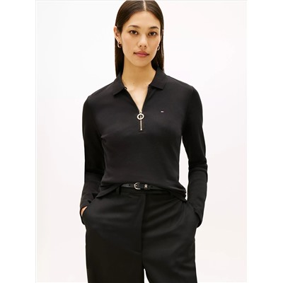 Long-Sleeve Zip Slim Fit Polo