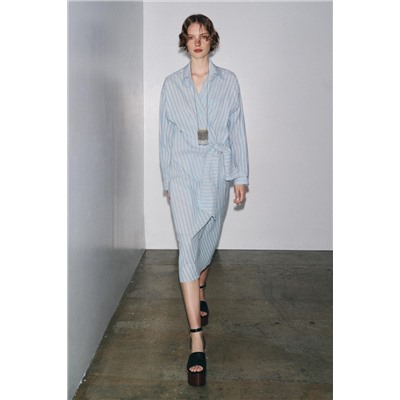 ZW COLLECTION STRIPED WRAP DRESS