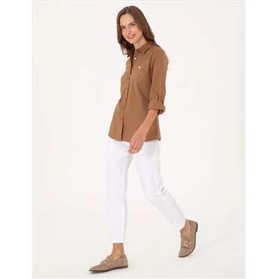 Camel Slim Fit Uzun Kollu Gömlek