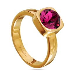 Кольцо Теннис (кристаллы SW фуксия 8мм; покрытие золото), Есть комплект