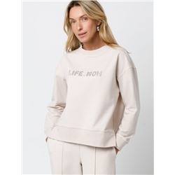 Свитшот из эластичного футера с авторским принтом