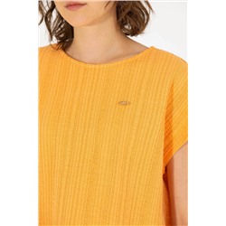 Kadın Turuncu Bisiklet Yaka Tişört