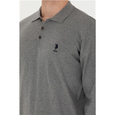 Erkek Gri Melanj Basic Kazak