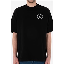 Erkek Oversize Fit Bisiklet Yaka Siyah Tişört
