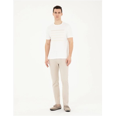 Ekru Slim Fit Tişört