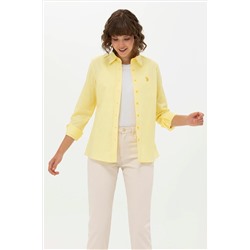 Kadın Sarı Uzun Kollu Basic Gömlek