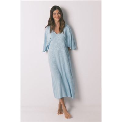 Camisón largo escote frunce