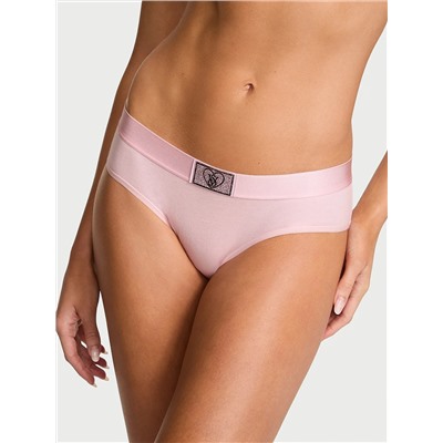 Logo Cotton Heart Shine Patch Hiphugger Panty