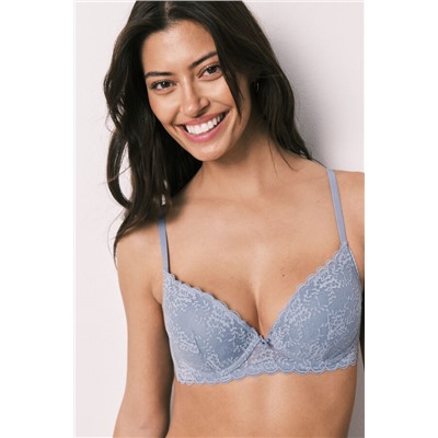 Sujetador push up encaje azul GORGEOUS