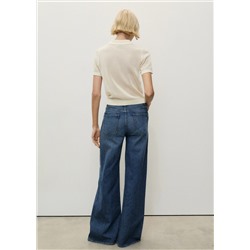 Jeans wide leg tiro alto