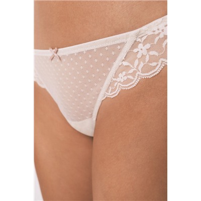 Tanga encaje cintura gris