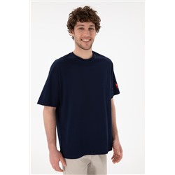 Erkek Oversize Fit Bisiklet Yaka Lacivert Tişört