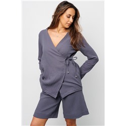 Костюм летний с шортами на запах 407GRY