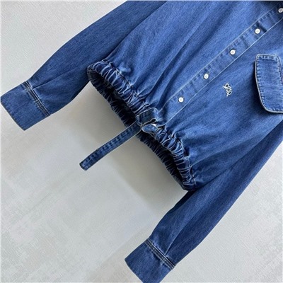 Женская джинсовая рубашка на шнуровке в ретро стиле   ЛОЕВ*Е 💛