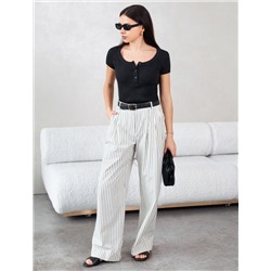 Футболка из трикотажа в широкий рубчик