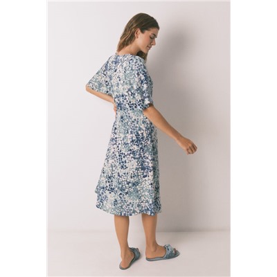 Camisón midi jacquard floral verde