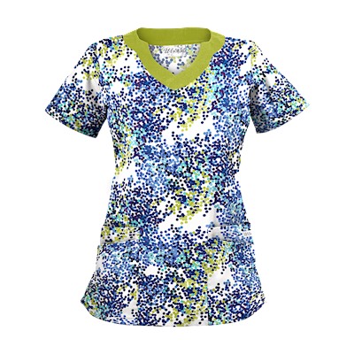 UA Pop Dots White Print Scrub Top