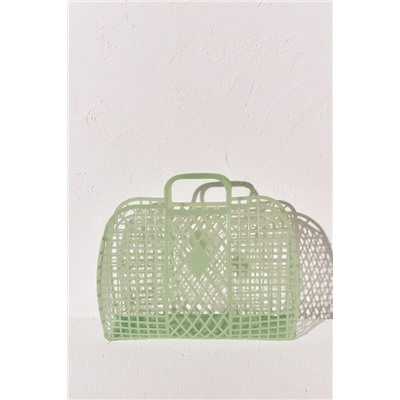 Bolso mediano jelly efecto red verde