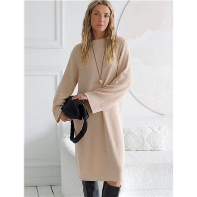 Платье фактурной вязки из хлопка с кашемиром