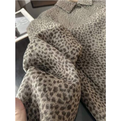 Женский жакет из пальтовой ткани с леопардовым принтом МАССИМО Д