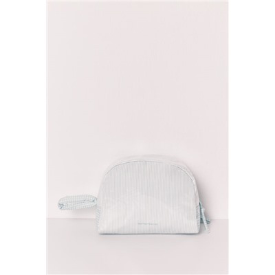 Neceser acolchado cuadros y rayas verde