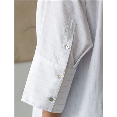 Блузка в полоску с цельнокроеным рукавом 3/4 из хлопка с добавлением льна