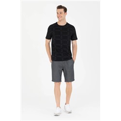 Erkek Siyah Bisiklet Yaka Tişört