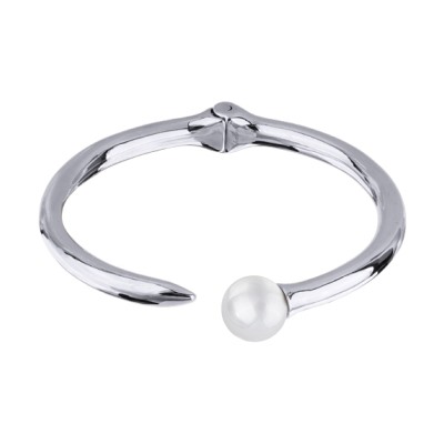 Браслет Гвоздь (Майорка белая 12мм; покрытие родий), Есть комплект