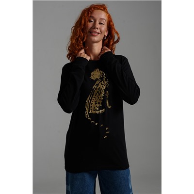 8544 Футболка с длинным рукавом женская (фольга)