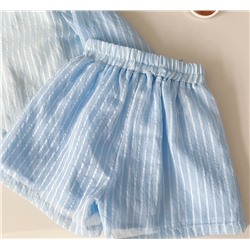 Детский полосатый костюм-тройка для девочек