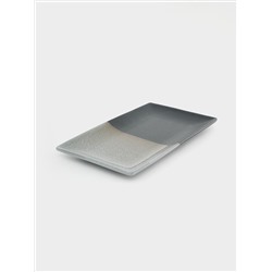 Блюдо, 27,5х16 см, фарфор P, черно-серое, в крапинку, прямоугольное, Umi