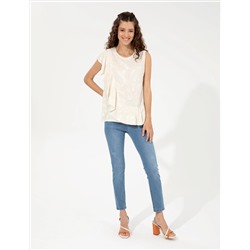 Krem Comfort Fit Örme Bluz