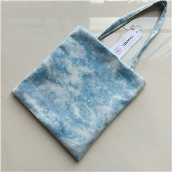 Тканевая сумка шопер в нежно-голубом цвете  Chane*l 🩷