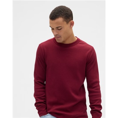 Waffle-Knit Crewneck T-Shirt