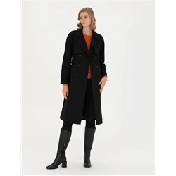 Siyah Slim Fit Trençkot