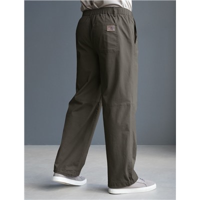 Брюки с поясом на резинке из эластичного твилла