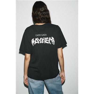 LADY GAGA FADED-EFFECT T-SHIRT