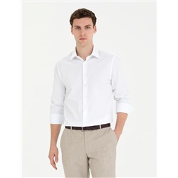 Beyaz Slim Fit Uzun Kollu Gömlek