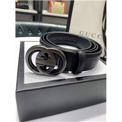 Мужской кожаный ремень GUCC*I  Экспорт в Японию Высокотехнологичное гальваническое покрытие пряжки  Оригинальная упаковка