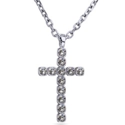 Кулон Теннис (кристаллы SW белые 6мм; покрытие родий) 50-55см, Есть комплект