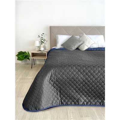 Покрывало микрофибра ПМ-110 графит/синий