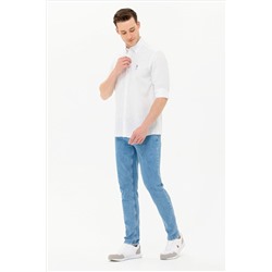 Erkek Mavi Uzun Kollu Gömlek